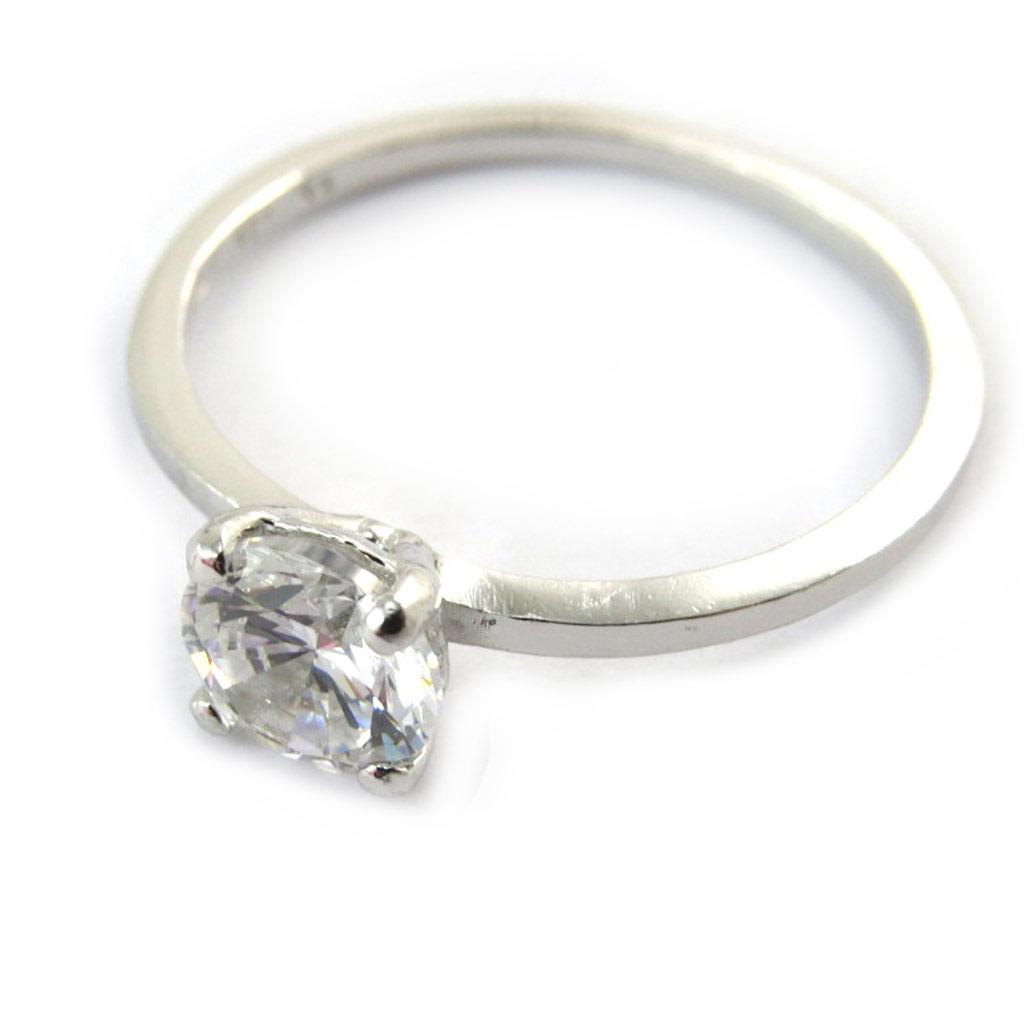 Ring Silver 'Unique' White (6 Mm) Rhodium