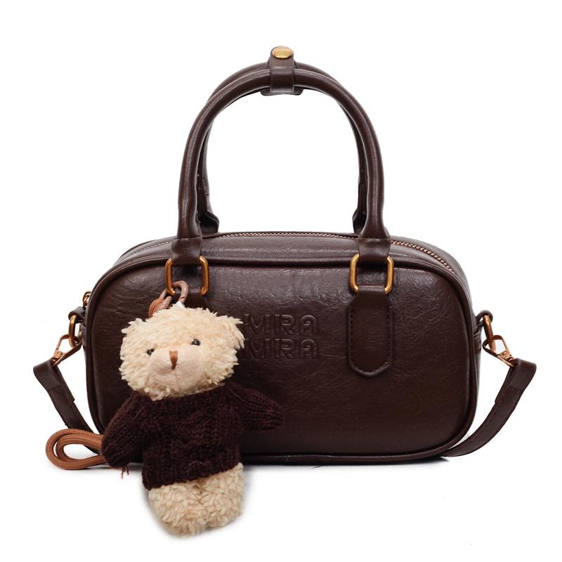 Maillard Retro Women's Bowling Bag: Versatile, Fashionable Autumn/Winter Handbag for Single Shoulder or Crossbody Use.