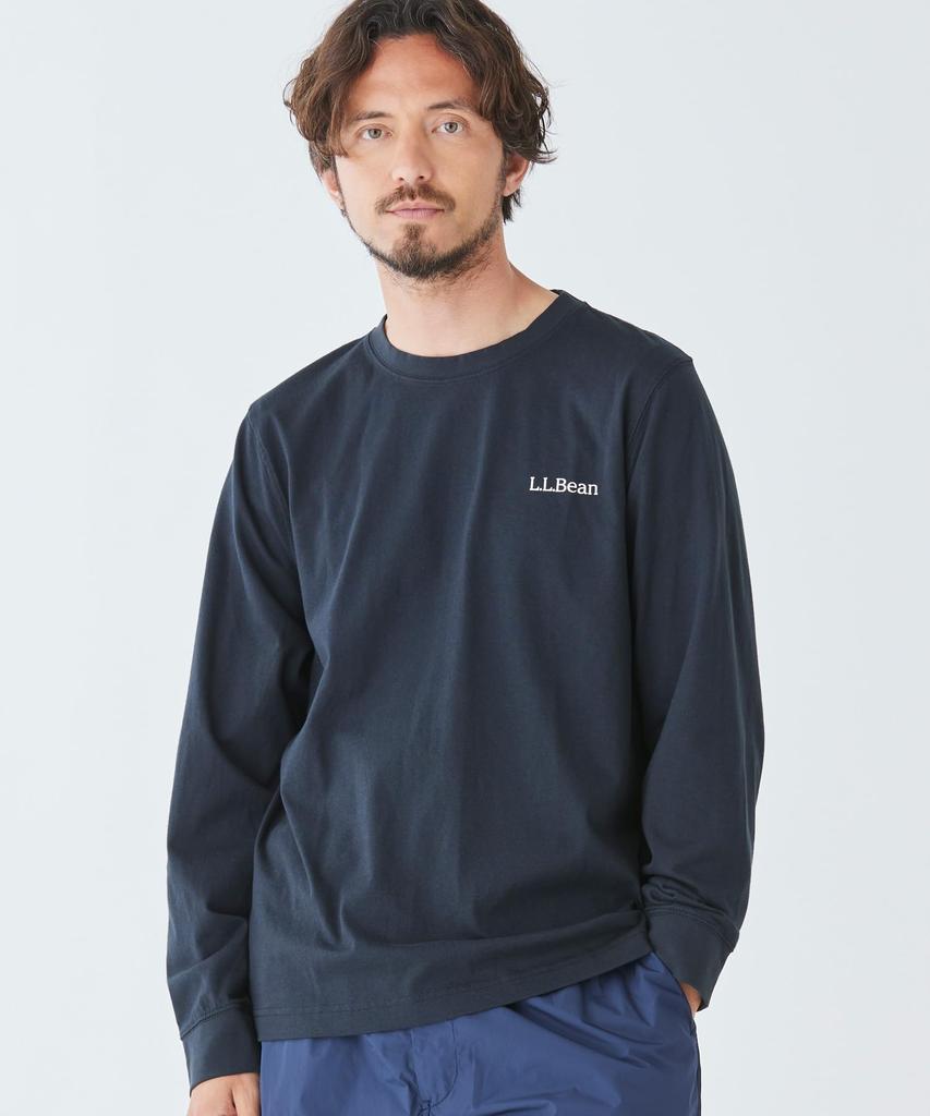 [L.L.Bean] Men's Japan Fit Carefree Unshrinkable Tee, Long Sleeve, Size M, Black 1000285976