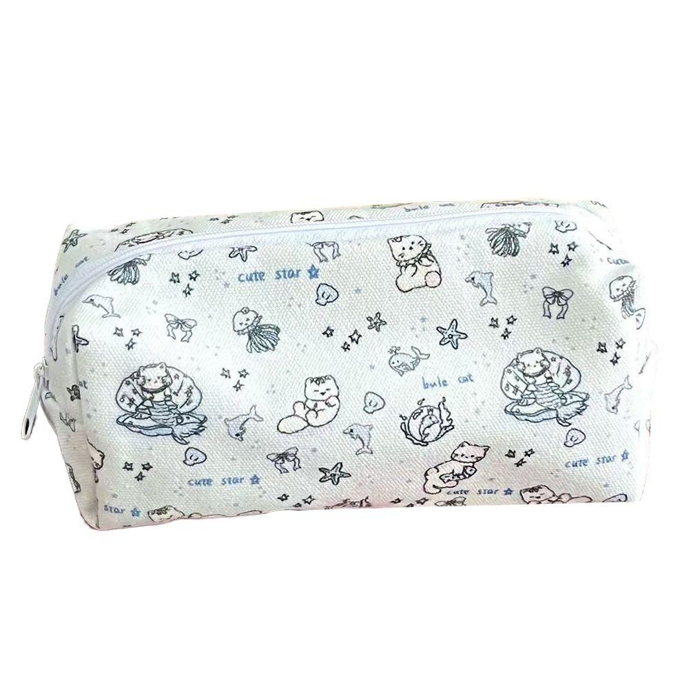 Ocean Cat Pen Bag Large Capacity Stationery Organizer Cute Stationery Bag Gift