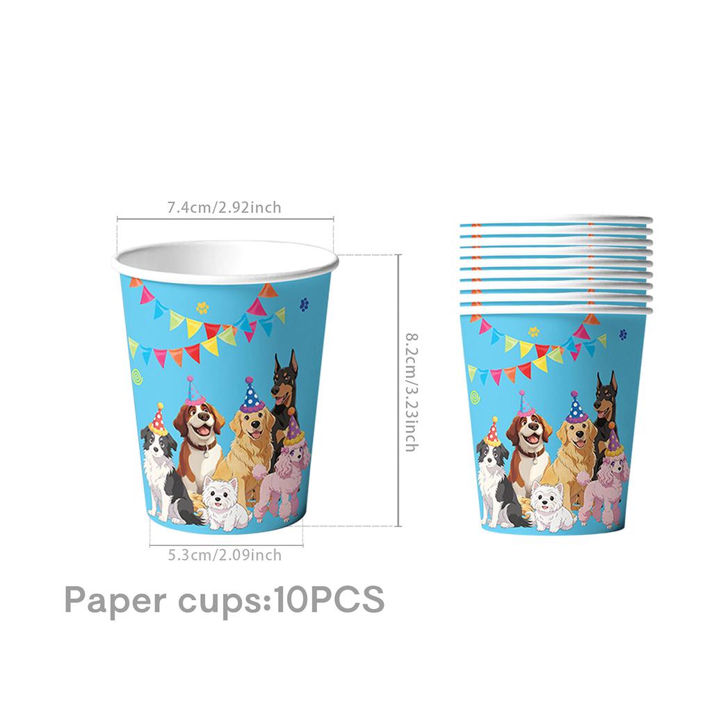 Cartoon Puppy Dog Birthday Party Decorations Supplie Celebration Party Disposable Banner Tablecloth Cup Plate Baby Shower Set