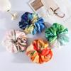 New French Style High-End Oil Painting Gradient Satin Scrunchie for Women Elegant Ponytail Hair Tie Hair Accessory