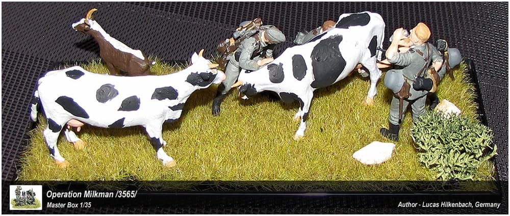 Master Box Livestock 2 Cows and 1 Plastic MB35066 1/35 Set, Goat, Model,