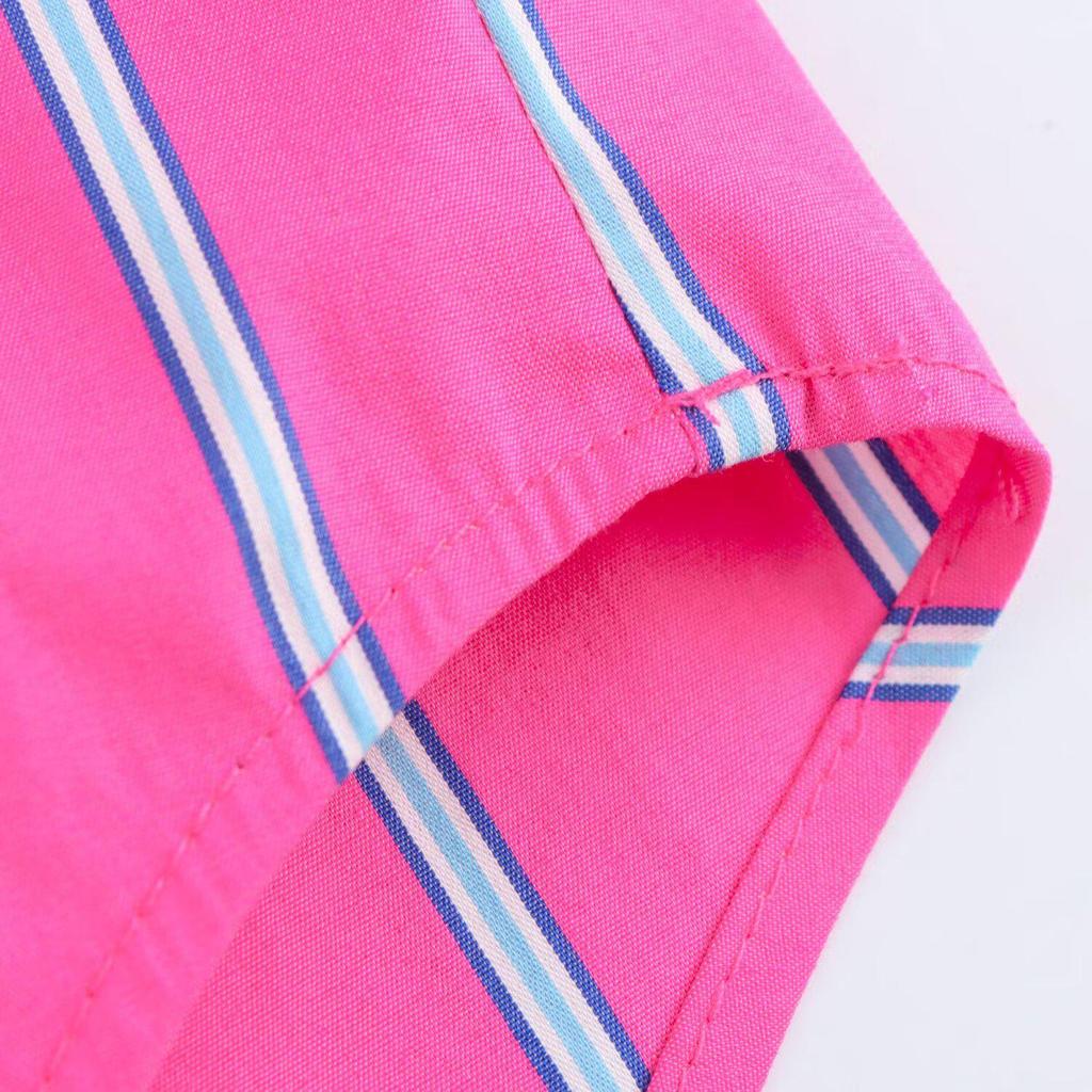 2025 Spring Women's Loose Casual Striped Lapel Shirt - Color Block Design