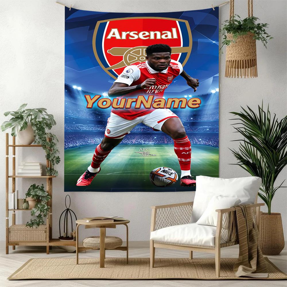 Arsenal Custom Ditt Navn Vægdekoration Vægtæppe Kunst Til Kæledyrsminde Fødselsdag Bryllupsfest Baggrund Familiegave
