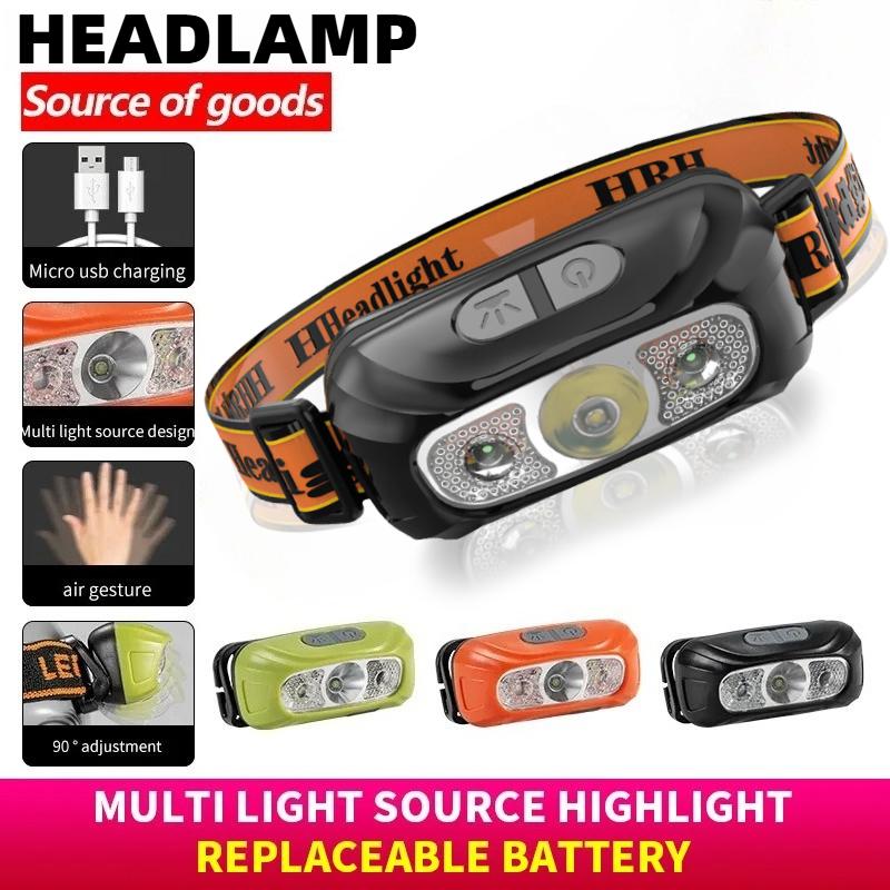 Portable Mini Sensor Headlamp LED Strong USB Rechargeable Head Light Flashlight Night Fishing Camping Headlights Front Lantern