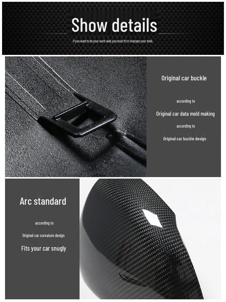 Carbon Fiber Rearview Mirror Cover for Mercedes-Benz A/CLA Class A180 A200L W177 W118