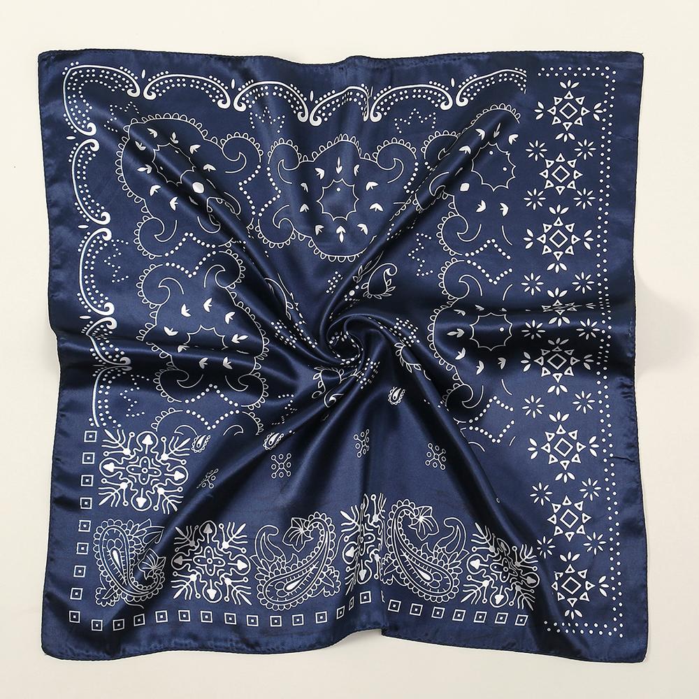 Navy Blue Cashew Hip Hop Cotton Square Bandana Scarf Riding Headband Paisley Gifts For Men Unisex 60*60cm