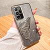 3D Butterfly Glitter Phone Case for Samsung Galaxy Note 20 Ultra Note 10 Plus Note 8 9 Camera Protection Black Cover