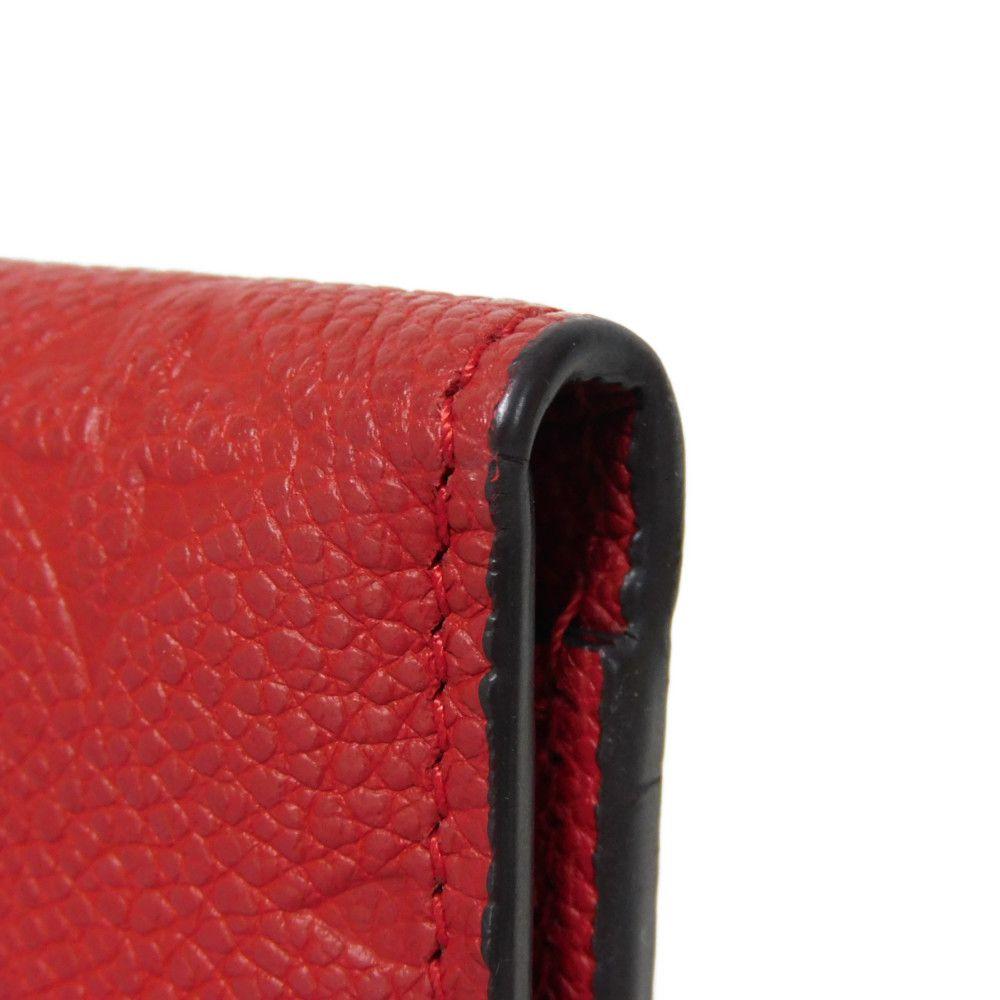 Used 12564 Portefeiulle Pont Neuf Compact M62185 7942 LV logo flower embossed Monogram Empreinte Series unisex from