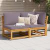 2 Piece Garden Lounge Set with Cushions Solid Acacia Wood