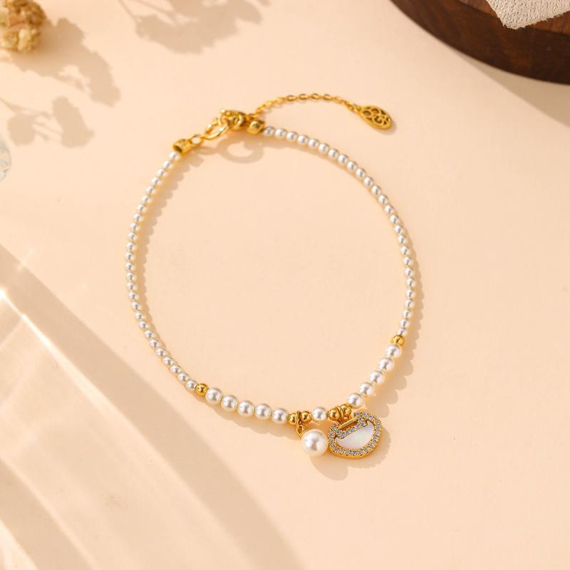 Бусы с жемчугом и рябчиком Sui Sui Ping An Модный Дизайн Темперамент Универсальный Изысканный Ожерелье 18K