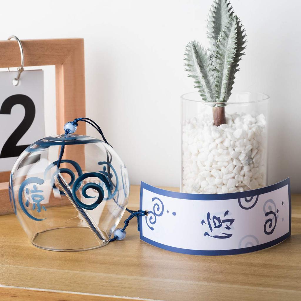 FENJIDA Wind Glass Wind Set of Summer Ornament Chimes, Edo-style Chimes, 3, Tradition, Window/Roof Decoration, Indoor/Outdoor Use, Gift,