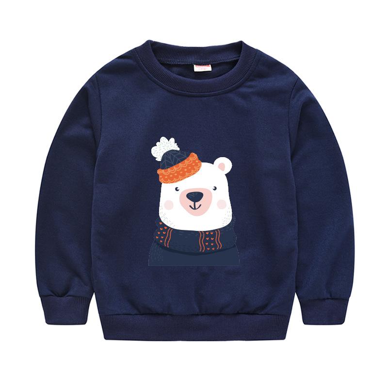 Children's Children's New Year Red Pullover Sweater Baby Cute Cartoon Avatar Round Neck Bottoming Shirt Tops