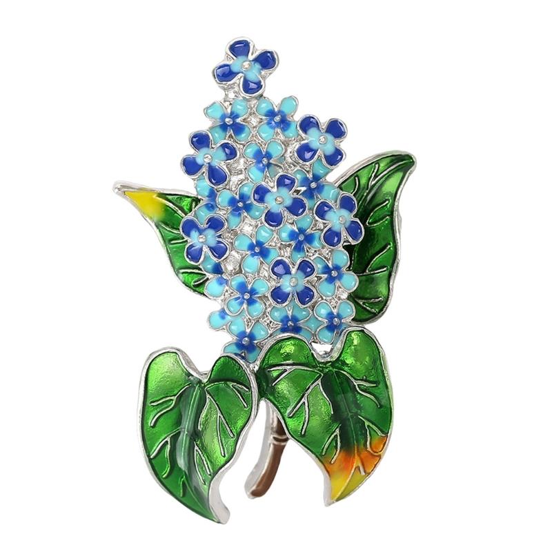 Elegante Hortensienblüten-Brosche mit künstlerischem Design, gefertigt aus robuster Legierung und Emaille zur Modeaufwertung
