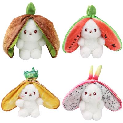 Original Bunny Plush Toy Cute Fruit Rabbit Stuffed Fruit Transform Cuddly Bunny Soft Doll for Kids Birthday Christmas Gift