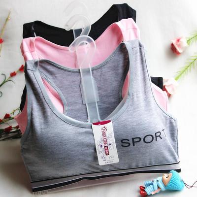 Sujetador Deportivo sin Aros para Niñas con Relleno Extraíble, Algodón de Color Sólido, Estilo Camiseta de Tirantes para Estudiantes