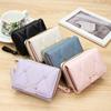 Pu Leather Short Wallet With Cat Buckle Heart Embroidery For Teen Girls Daily Use Casual Shopping
