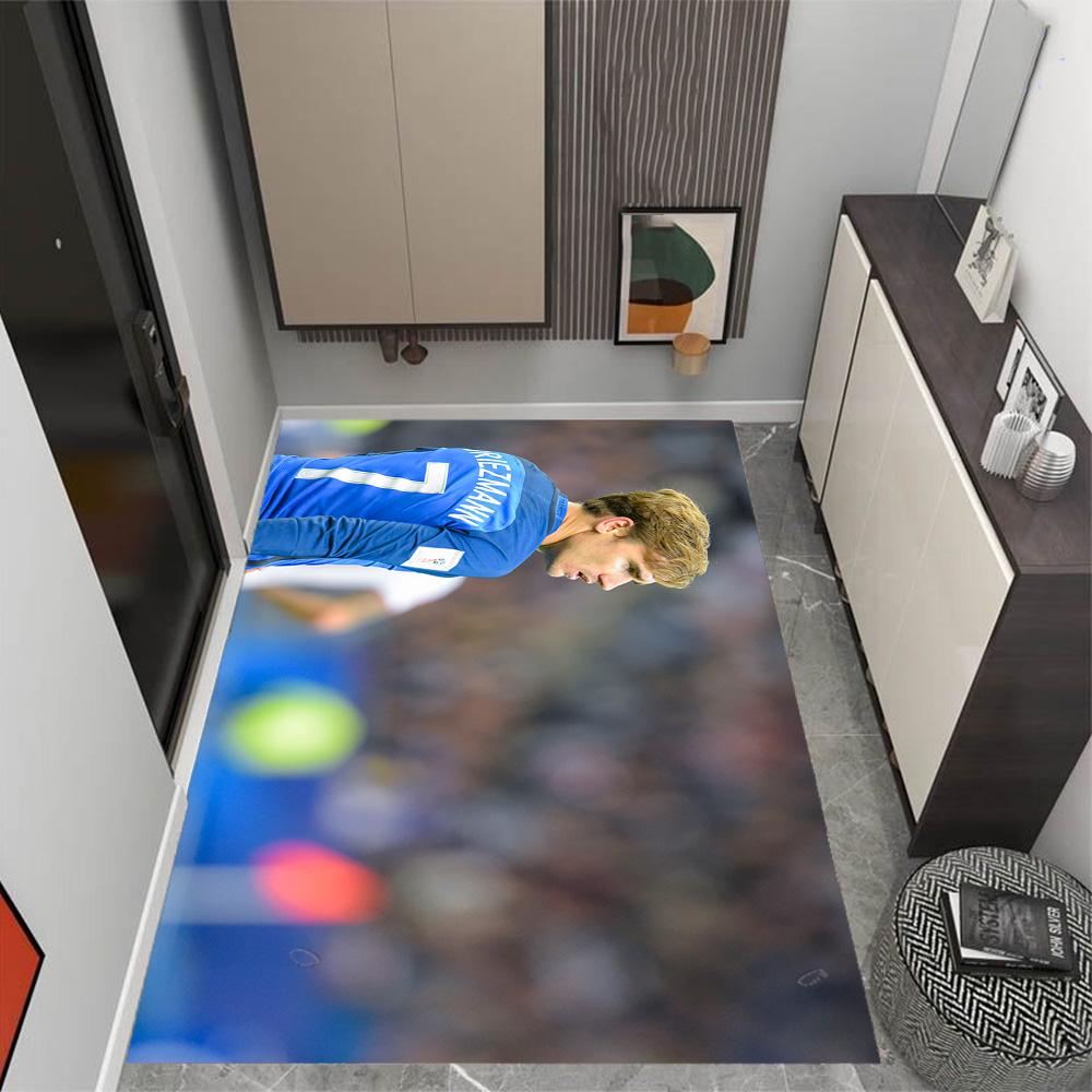 Griezmann's Jersey Floor Mat Design for Balcony Entryway Outdoor Playrooms Anti-slip Rug Anime Office Decor Wedding Party Gift