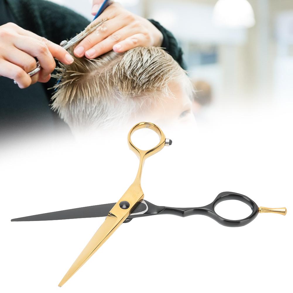 Professional Hairdressing Scissors Salon Hair Trimming Cutting Scissors BlackGold (5.5 Inch)(Flat Scissors )
