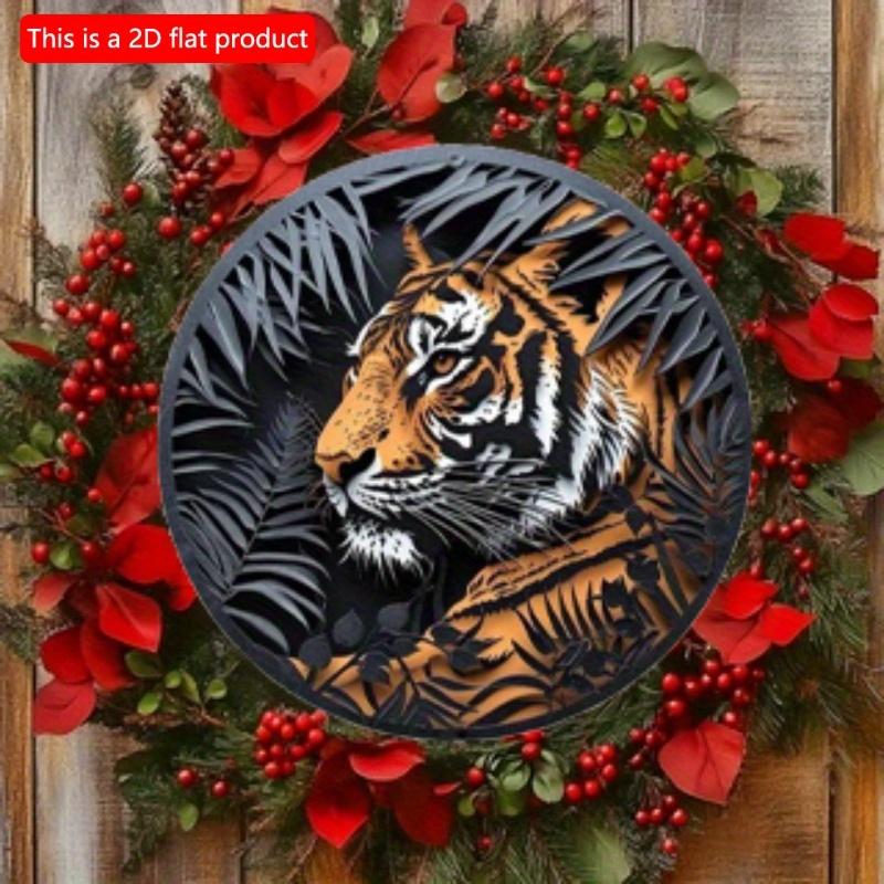 2d Flat 20*20cm, Round Wooden Sign, Lion Sign Decor Gifts Theme, for Hotel, Cafe, Home, Kitchen, Garden, Bedroom, Bar Wall Decor.