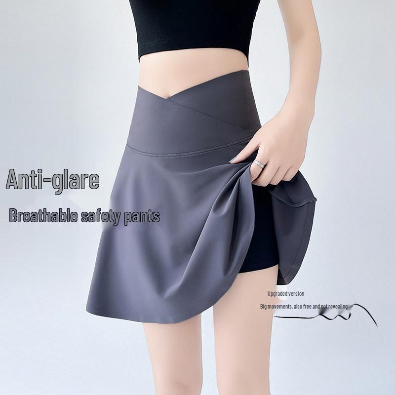 Women's Blue Yoga Tennis Skirt with Anti-Exposure Quick-Dry Shorts for Dance, Fitness, and Running 2026.