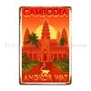 Reiseposter Angkor Wat Kambodscha Metallschild Garage Wandbild Eisenwanddekoration Plaketten Blechschild Poster