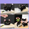 Adorable Original Bad Smiling Cow Cat Plush Keychain Cute Black Cat Accessory Gift