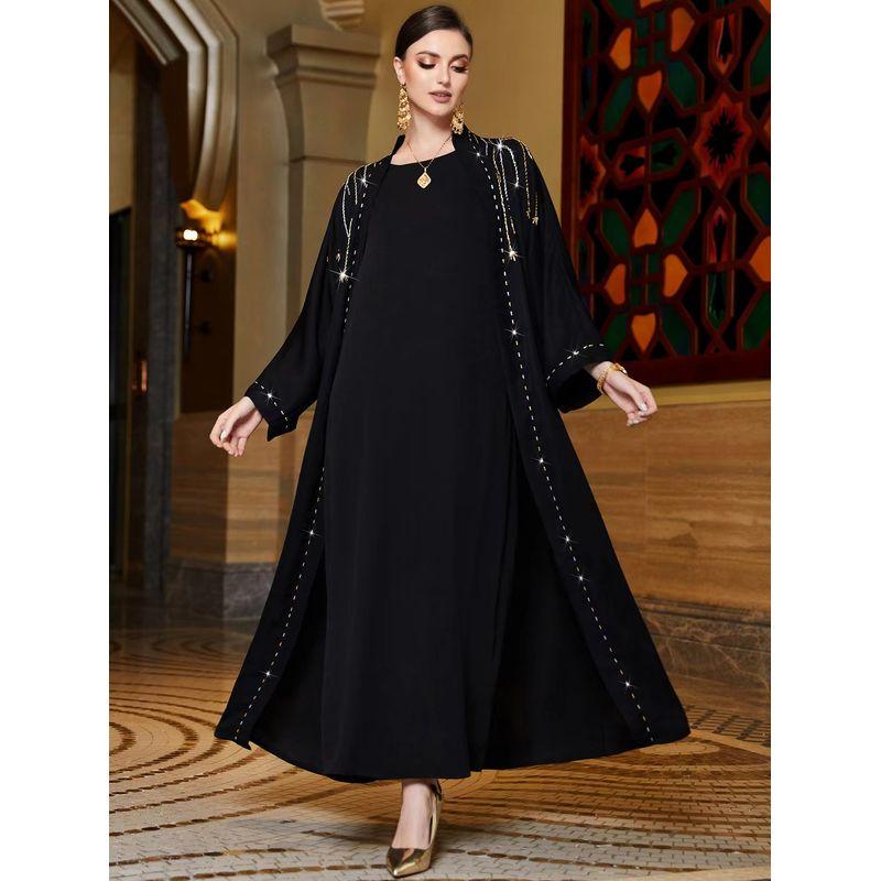 New Arrival Elegant Hand Sewing Bead Cardigan Dress Hand Sewn Rice Bead Cardigan Dress