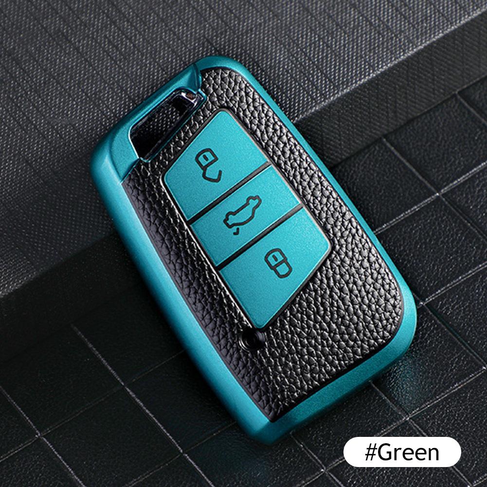 Leather Car Key Case Keys Full Cover Protection Shell Bag for VW Volkswagen Polo Tiguan Passat Golf Jetta Lavida Skoda