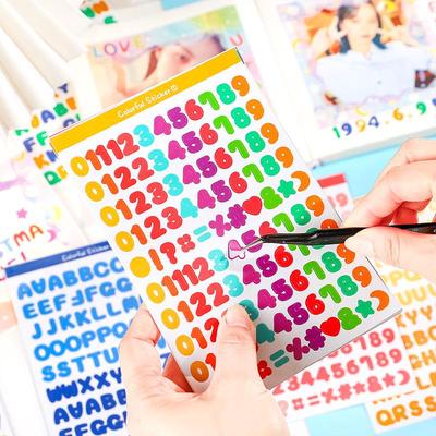 Colorful Alphabet & Number Stickers - DIY Journal & Children's Stationery Decoration