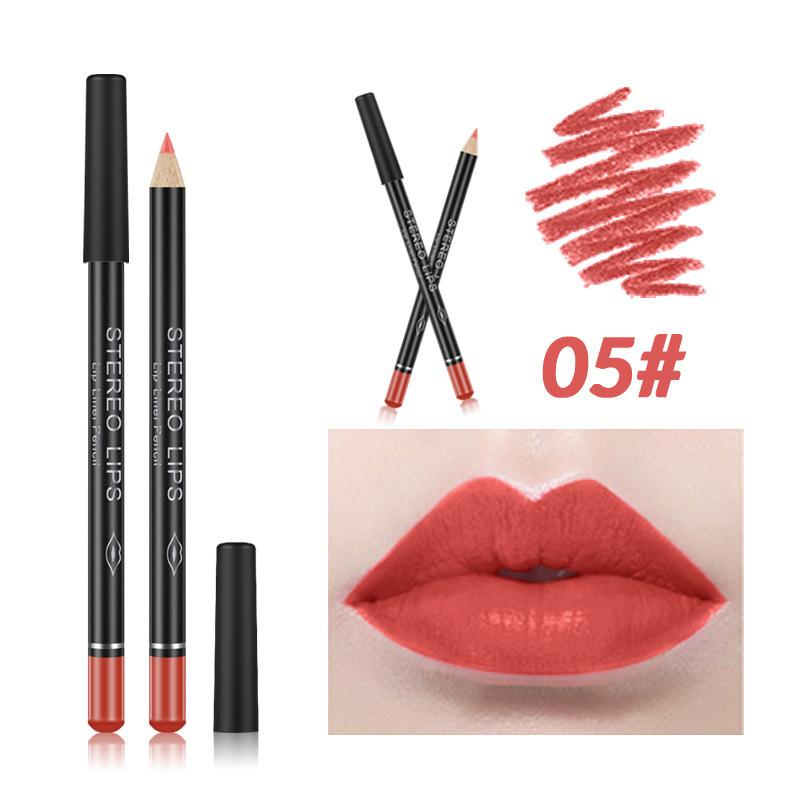 VIBELY Matte Lip Liner Pencil Waterproof Long-Lasting Smudge-Proof Precise Lip Definer Multiple Shades Single