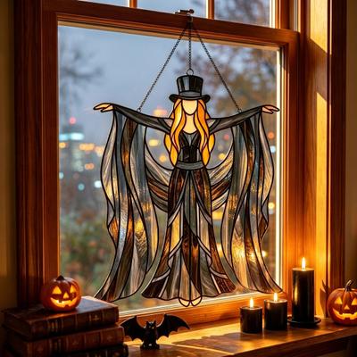 Boho Dansende Vrouw Zonenvanger, Gebrandschilderd Acryl Hangend Ornament, Mystieke Gotische Vrouw Raam Spinner voor Binnen Buiten Decoratie, Cadeau voor Vrouwen,