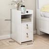 Solid Wood Locking Nightstand, Compact Slim Bedside Cabinet, Modern Minimalist Storage Organizer, Narrow Gap Bedroom Furniture