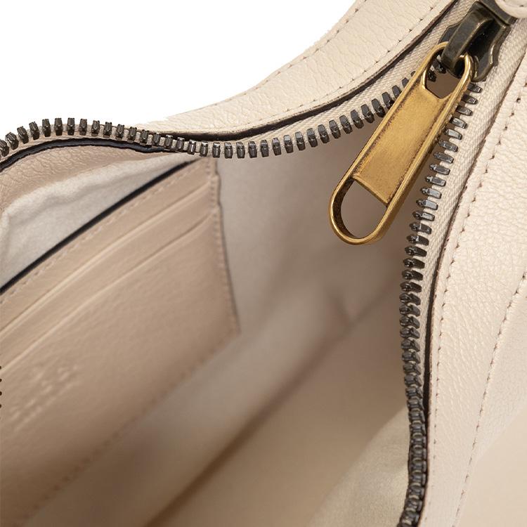 GUCCI Aphrodite Leather New Moon Shoulder Bag, Handbag, Shoulder Bag Womens Ivory