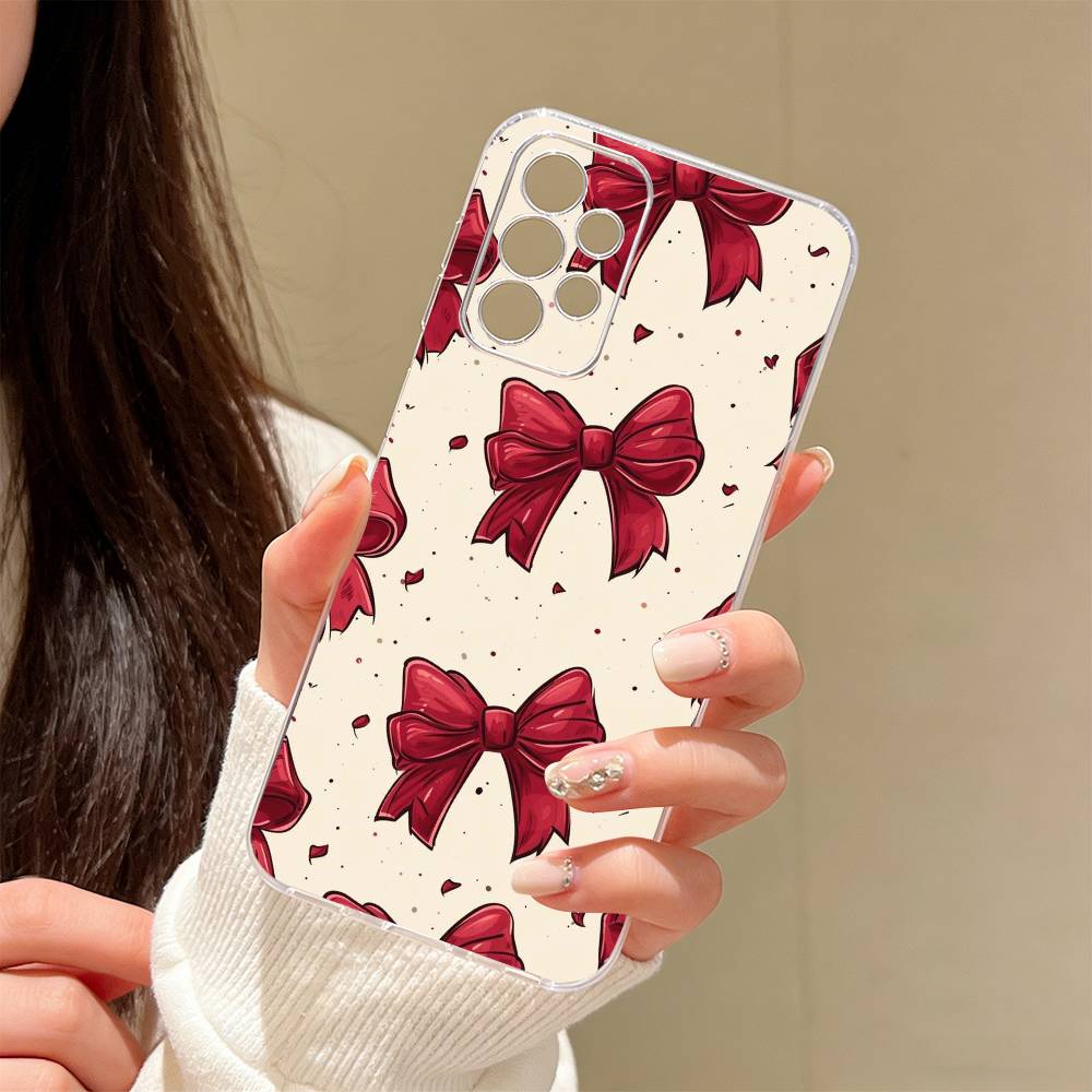 

bowknot Phone Case For Samsung S25,S24,S21,S22,S23,S30,Ultra,S20,Plus,Fe Transparent Cover Samsung S20ULTRA5G