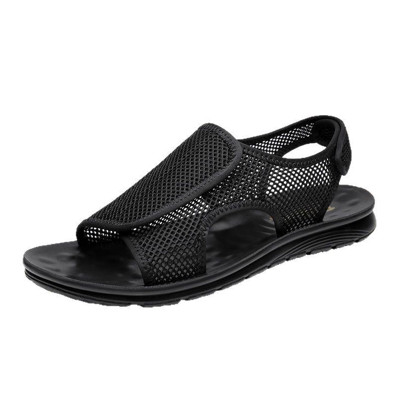 Fashion Breathable Quick-drying Lightweight Mesh Sandals for Men Summer New Designer Black Hallow Anti-slip Beach Shoes Sandals Men