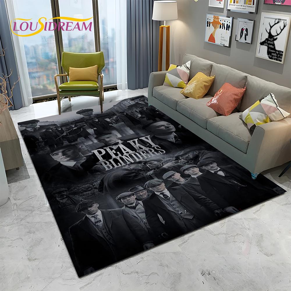 HD Tommy Shelby 3D P-Peaky Blinders Carpet Rug for Home Living Room Bedroom Sofa Doormat Decor,kids Area Rug Non-slip Floor Mat