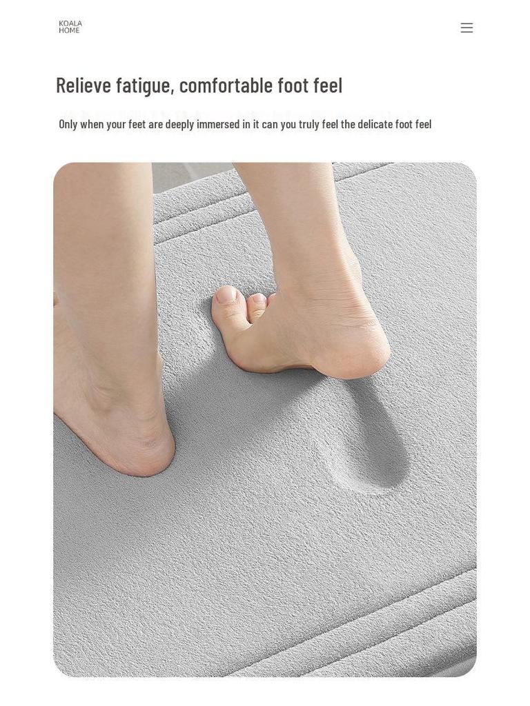 Enhanced Memory Foam Non-slip Bathroom Mat - Absorbent, Machine Washable Toilet Floor Rug