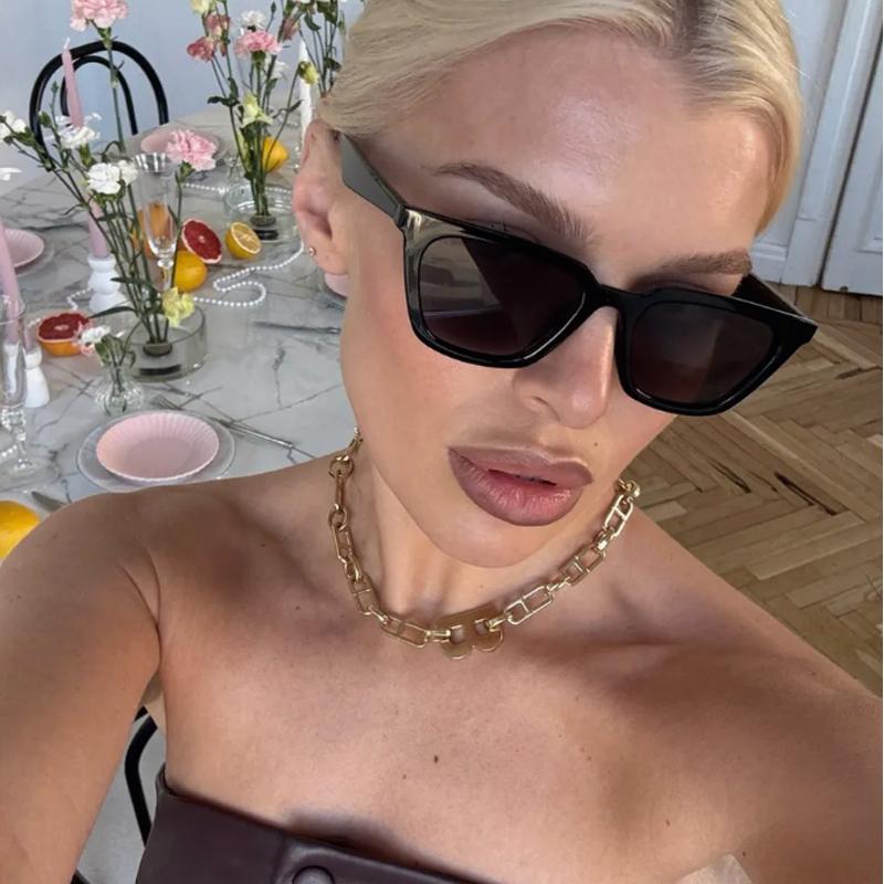 3pcs Fashion Cat Eye Sunglasses Women Simple Design Sun Glasses Ladies Classics Plastic Frame Black Lens Eyeglasses UV400