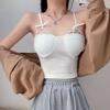 One-piece Cup Anti-slip Camisole Vest For Women Sweet And Hot Sexy Ruched Diamond Decorated Base Layer Inner Wear Bandeau Underwear