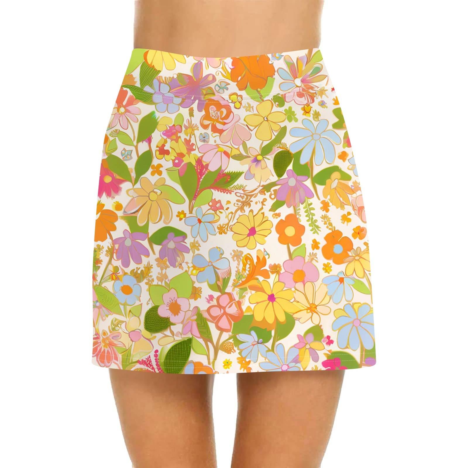 

Женская повседневная юбка с высокой талией и принтом, короткая юбка-полусолнце, спортивная юбка, плиссированная юбка M