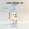 1PC Thumbs Up White Cat Bust Print 750ml Color Plastic Sports Water Bottle Leakproof Flip Straw Lid For Sports Office Home Use