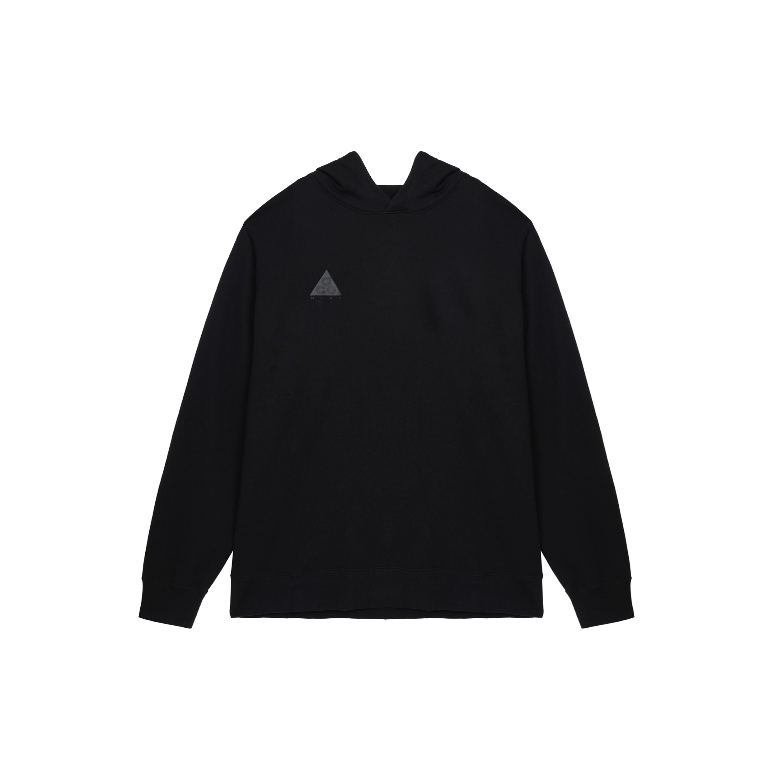 Nike ACG Men s Pullover Hoodie Black Cotton Blend Ribbed Cuffs Hem Kangaroo Pocket Outdoor Lifestyle AT5500-011 S