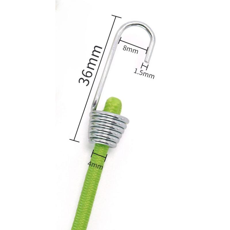10PCS Luggage Strap Elastic Strap Fixed Elastic Cord Socket Fixed Small Hook 4mm Latex Mini Rope Camping Accessories