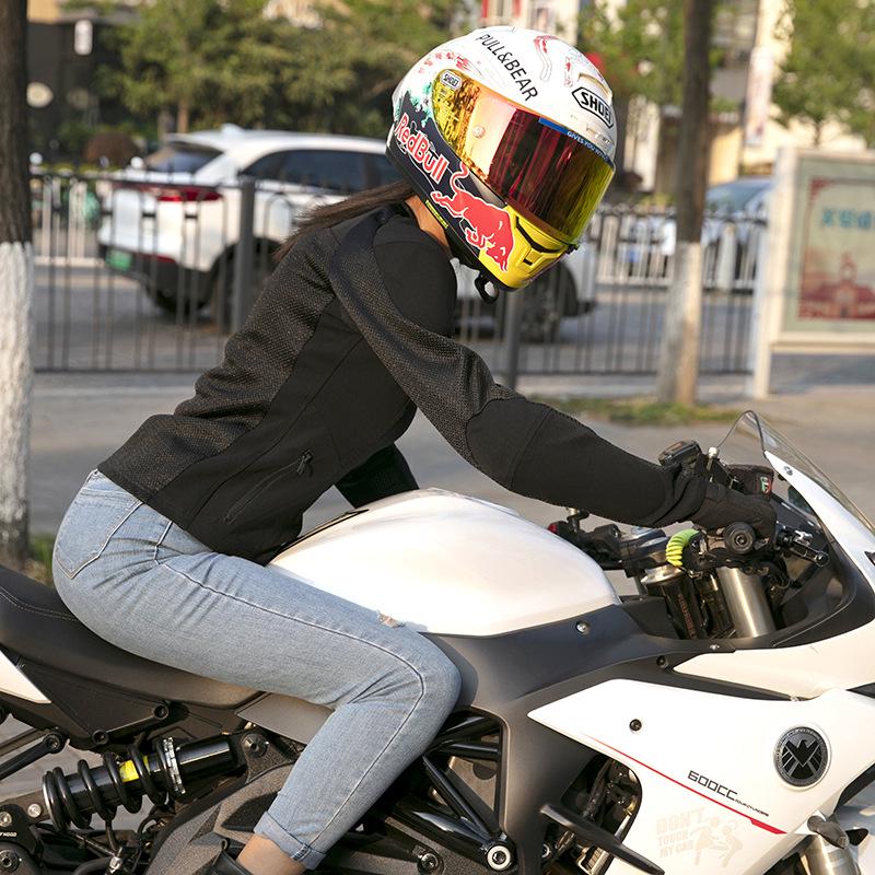 FEHER Damen Atmungsaktiver Mesh Motorrad-Rüstungsanzug - Sommer-Fahrten Sturzschutz Rennbekleidung