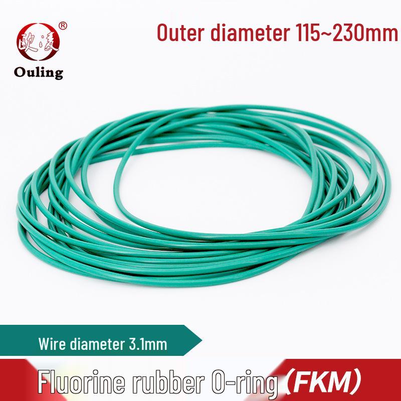 Green FKM O-ring, Outer Diameter Options: 115 to 150, 230 x 3.1mm 116mm OD (1 piece) Green FKM O-ring