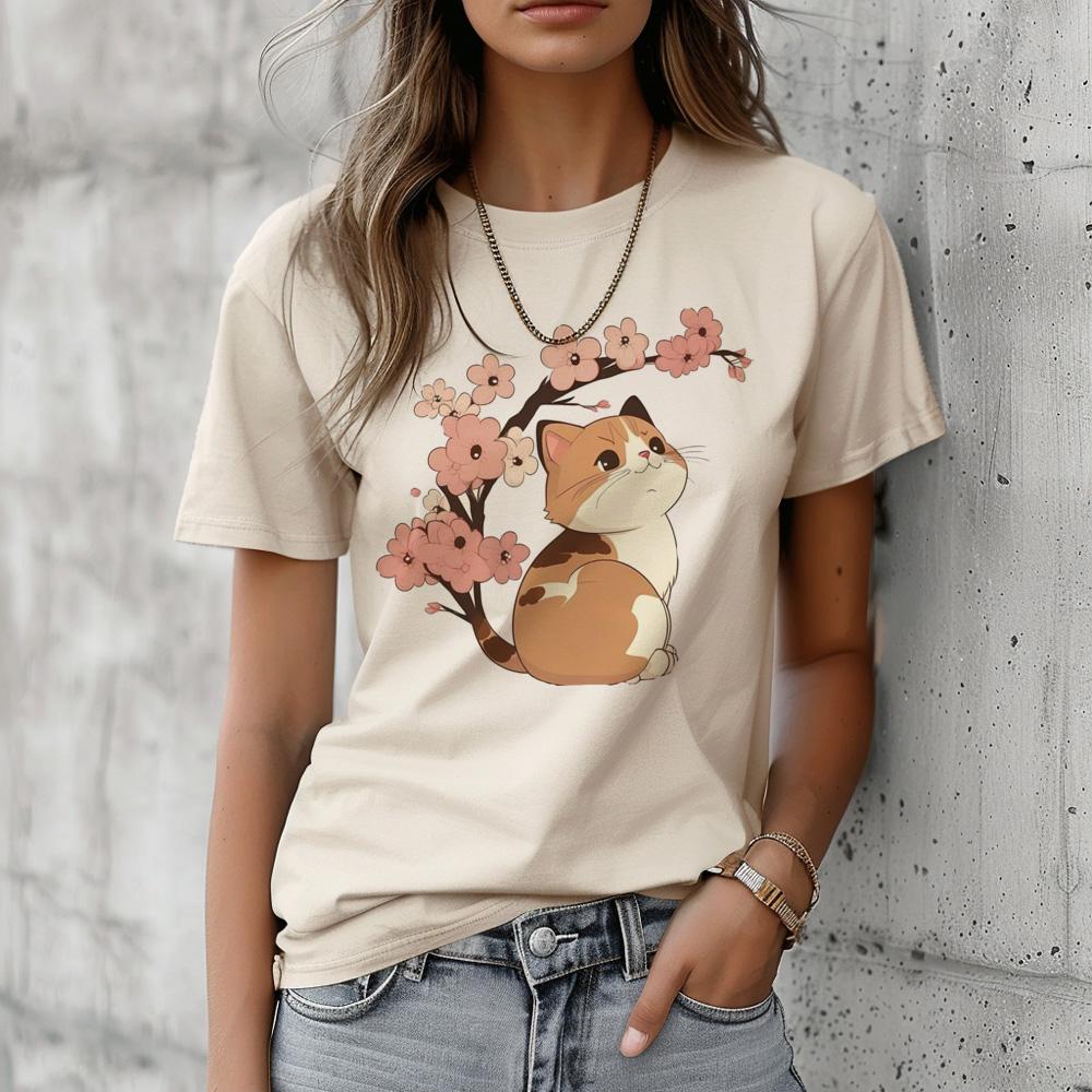 Uroczy kot koszulka damska manga top dziewczyna harajuku graficzny lata 2000 odzież