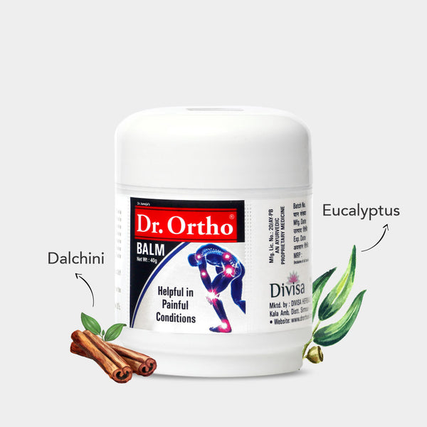 Dr.Ortho Ayurvedic Pain Relief Balm for Joint, Knee, Back Pain - 40g Pack of 2 Natural Relief