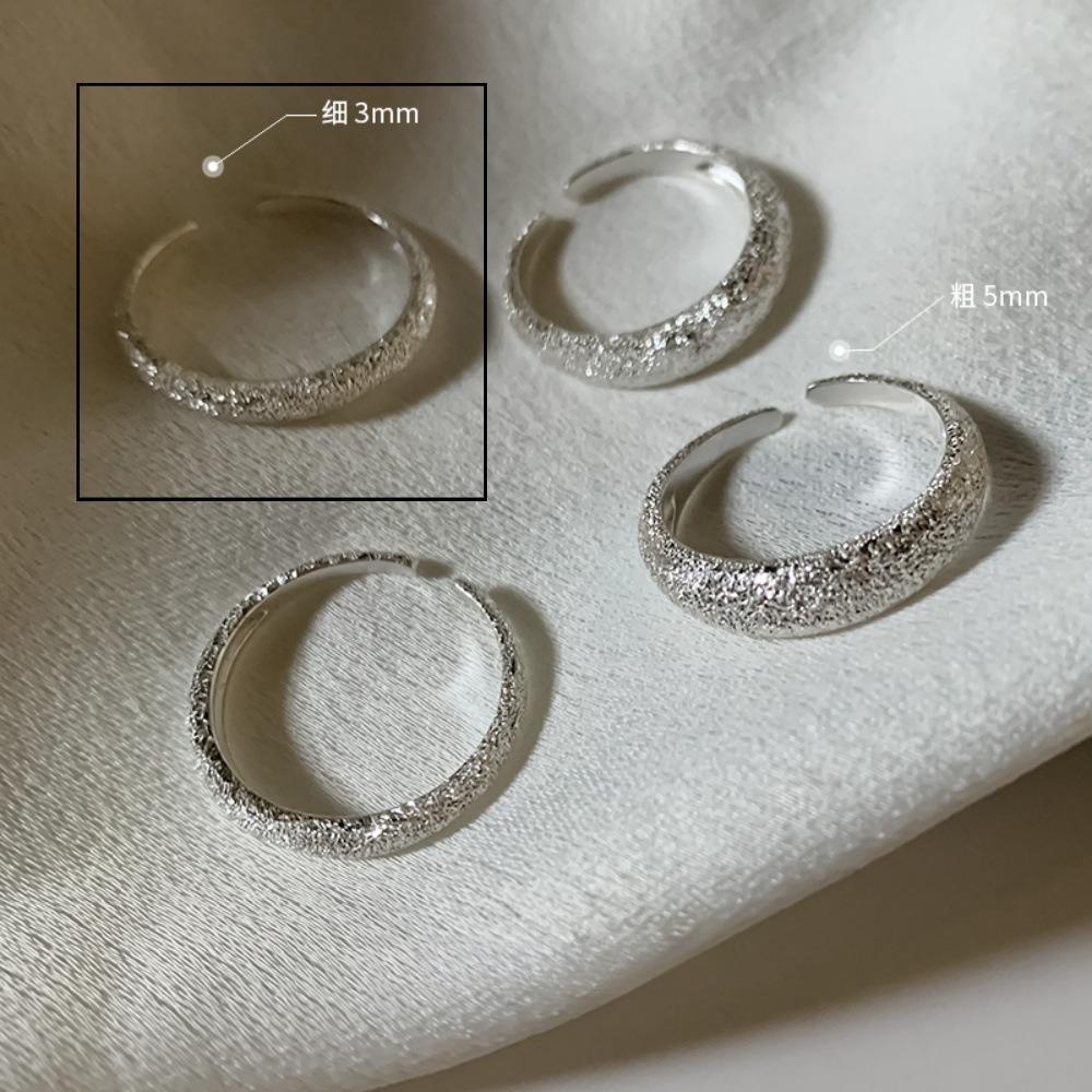 Brushed Plain Ring, Female Niche Light Luxury, High Sense, Irregular Index Finger Ring, Can't Lose Color, Ring Tide